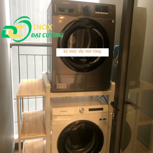 KỆ GIÁ MÁY SẤY - MÁY GIẶT MỞ RỘNG LOẠI INOX CHỐNG RUNG INOX ĐẠI CƯỜNG KE002