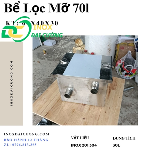Bể lọc mỡ  70l/ bể tách mở nhà hàng, quán ăn/ bể lắp nổi
