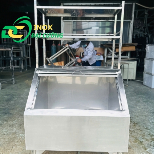 🔥 THÙNG ĐÁ NGHIÊNG INOX ĐẠI CƯỜNG – GỌN GÀNG, TIỆN DỤNG, CHUYÊN NGHIỆP 🔥