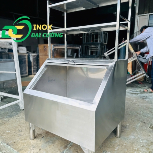 🔥 THÙNG ĐÁ NGHIÊNG INOX ĐẠI CƯỜNG – GỌN GÀNG, TIỆN DỤNG, CHUYÊN NGHIỆP 🔥