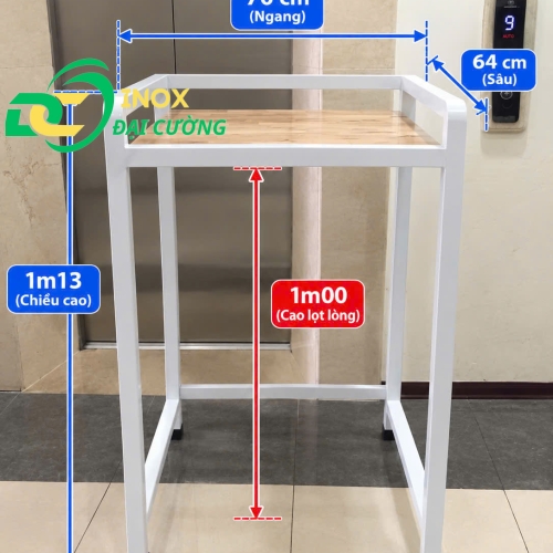 KỆ GIÁ MÁY SẤY - MÁY GIẶT CHỐNG RUNG  SƠN TĨNH ĐIỆN MÀU TRẮNG/ INOX ĐẠI CƯỜNG KE003