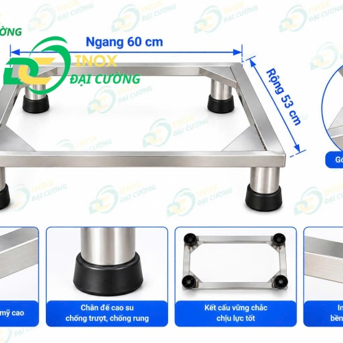 Chân máy giặt,tủ lạnh inox 60x60