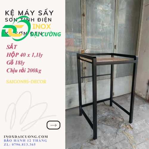 KỆ GIÁ MÁY SẤY - MÁY GIẶT CỬA TRÊN CHỐNG RUNG  SƠN TĨNH ĐIỆN MÀU TRẮNG/ INOX ĐẠI CƯỜNG KE008