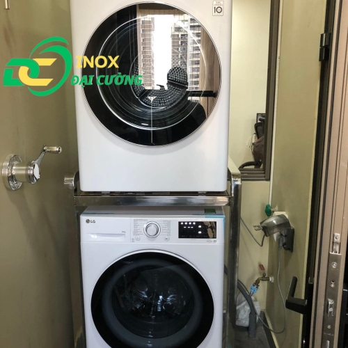 KỆ GIÁ MÁY SẤY - MÁY GIẶT CHỐNG RUNG INOX ĐẠI CƯỜNG KE001