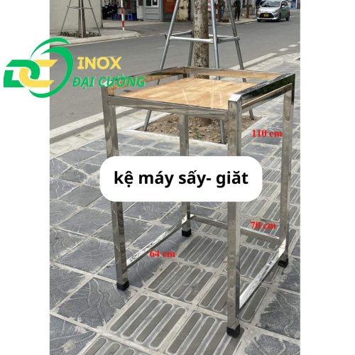KỆ GIÁ MÁY SẤY - MÁY GIẶT CHỐNG RUNG INOX ĐẠI CƯỜNG KE001