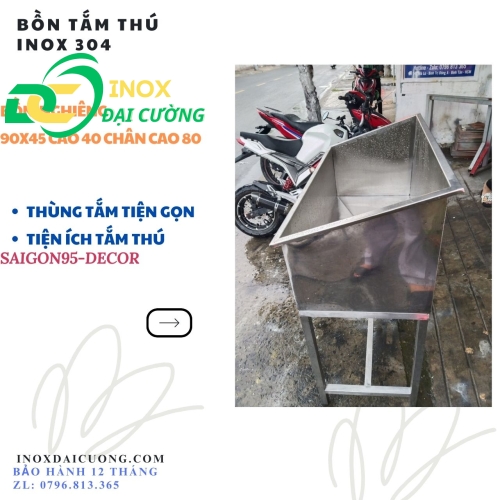 Bồn Tắm Thú Inox dạng phẳng