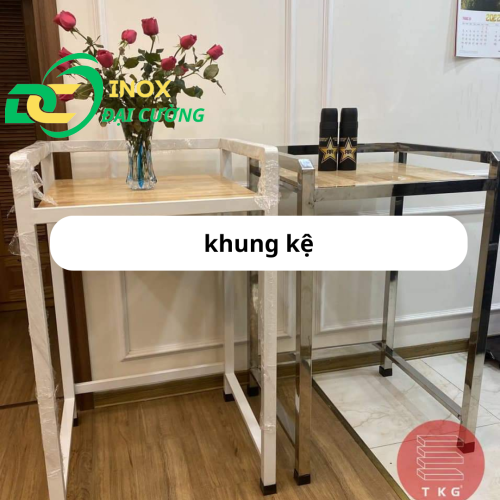 KỆ GIÁ MÁY SẤY - MÁY GIẶT CHỐNG RUNG INOX ĐẠI CƯỜNG KE001