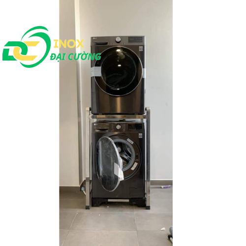 KỆ GIÁ MÁY SẤY - MÁY GIẶT CHỐNG RUNG INOX ĐẠI CƯỜNG KE001