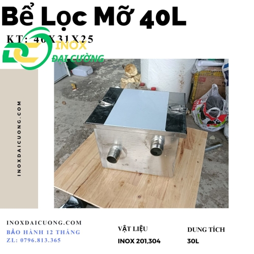 Bể lọc mỡ  40l/ bể tách mở nhà hàng, quán ăn/ bể lắp nổi