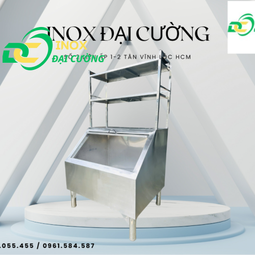 🔥 THÙNG ĐÁ NGHIÊNG INOX ĐẠI CƯỜNG – GỌN GÀNG, TIỆN DỤNG, CHUYÊN NGHIỆP 🔥
