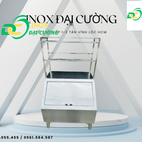 🔥 THÙNG ĐÁ NGHIÊNG INOX ĐẠI CƯỜNG – GỌN GÀNG, TIỆN DỤNG, CHUYÊN NGHIỆP 🔥