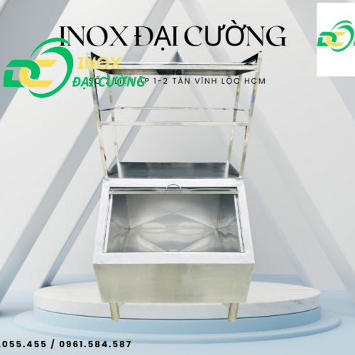 🔥 THÙNG ĐÁ NGHIÊNG INOX ĐẠI CƯỜNG – GỌN GÀNG, TIỆN DỤNG, CHUYÊN NGHIỆP 🔥