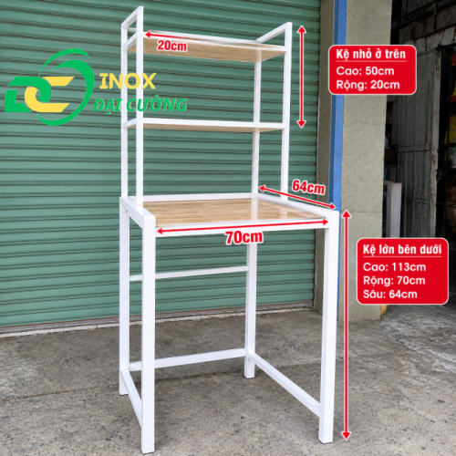 KỆ GIÁ MÁY GIẶT có kệ trên INOX ĐẠI CƯỜNG KE001