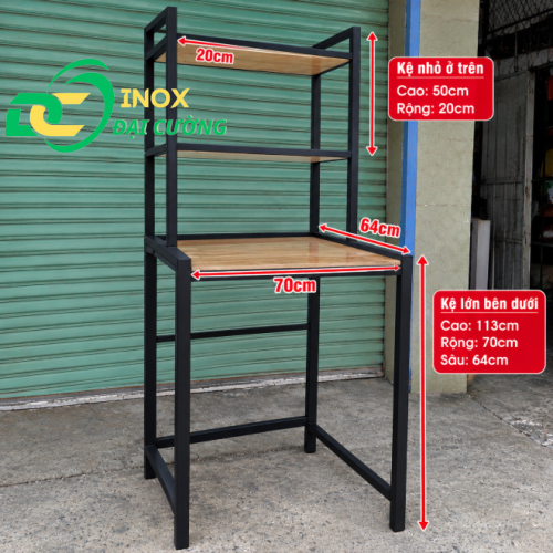 KỆ GIÁ MÁY GIẶT có kệ trên INOX ĐẠI CƯỜNG KE001