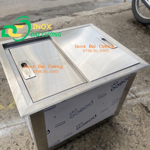 Thùng Đá inox Âm Bàn 70x50x50/ thùng đá âm quày pha chế