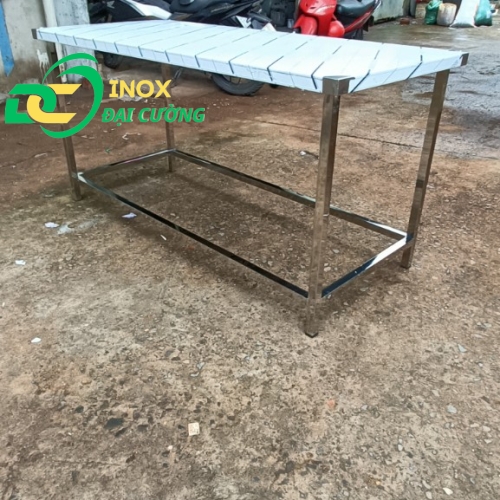 BÀN INOX 2 TẦNG 1M2/ BÀN THAO TÁC