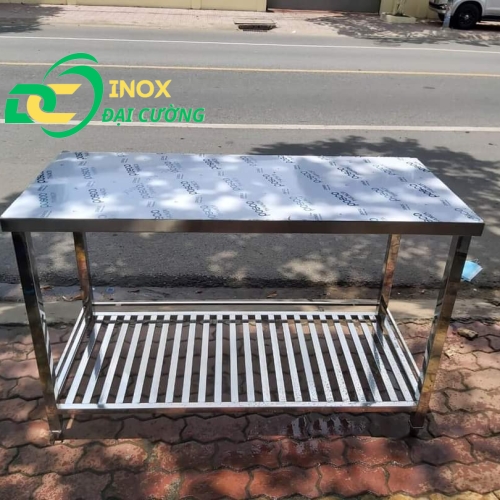 BÀN INOX 2 TẦNG 1M5/ BÀN THAO TÁC