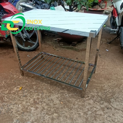 BÀN INOX 2 TẦNG 1M/ BÀN THAO TÁC