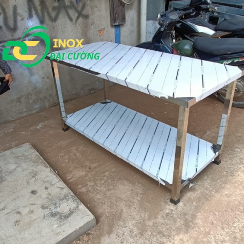 BÀN INOX 2 TẦNG 1M5/ BÀN THAO TÁC