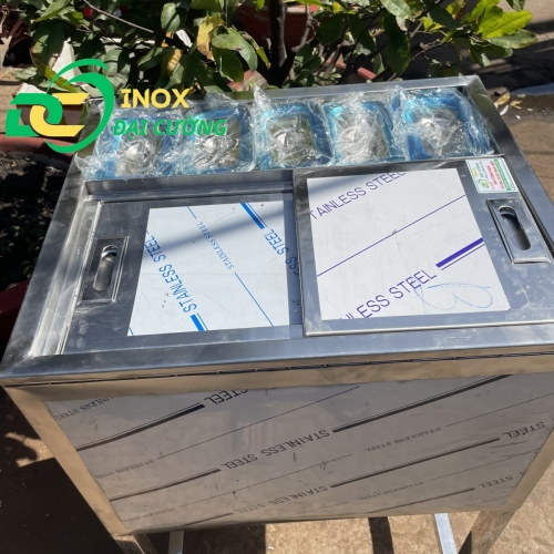 Thùng Đá Có Chân kèm 5 khay topping 67x55x40/ CHÂN 80 