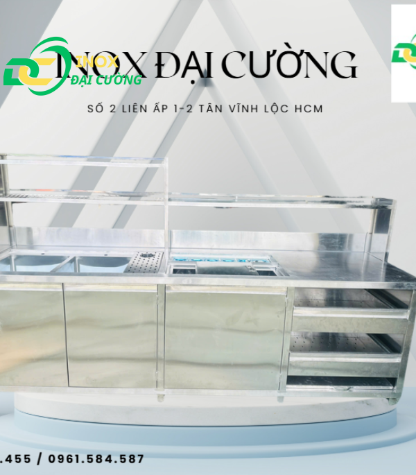 QUẦY INOX 2M6 – THIẾT KẾ THỰC DỤNG, BỀN ĐẸP CHO BẾP CHUYÊN NGHIỆP