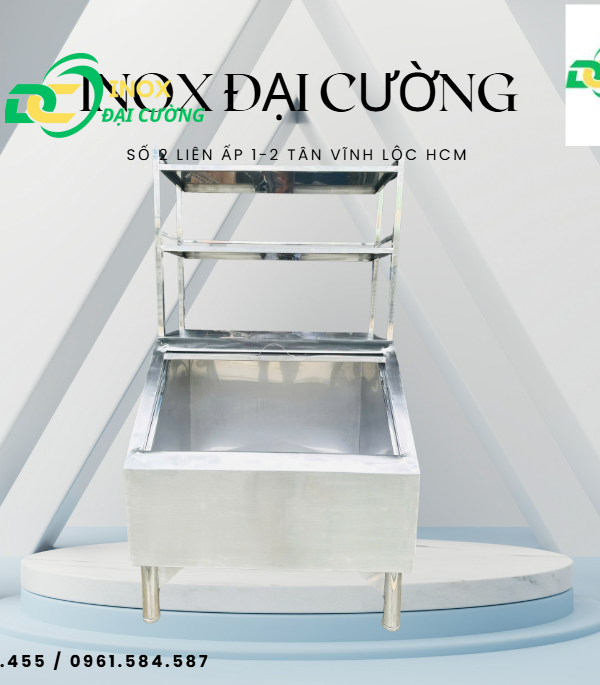 🔥 THÙNG ĐÁ NGHIÊNG INOX ĐẠI CƯỜNG – GỌN GÀNG, TIỆN DỤNG, CHUYÊN NGHIỆP 🔥