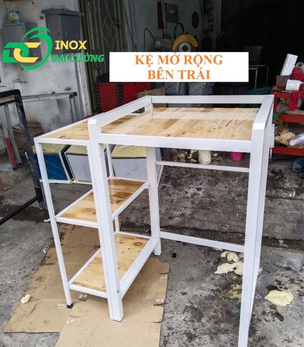 KỆ GIÁ MÁY SẤY - MÁY GIẶT MỞ RỘNG CHỐNG RUNG SẮT SƠN TĨNH ĐIỆN/ INOX ĐẠI CƯỜNG KE004